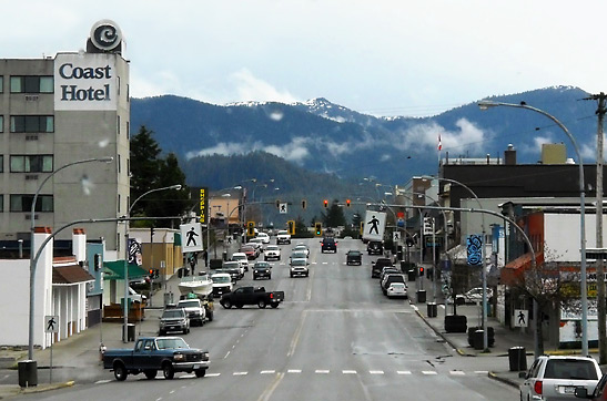 view down 2nd Avenue in Prince Rupert