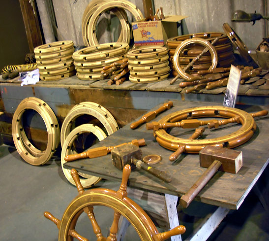 ship steering wheels at the Richmond Maritime Festival, the Britannia Heritage Shipyard