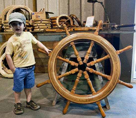 finished ship wheel from the Marine Products Company