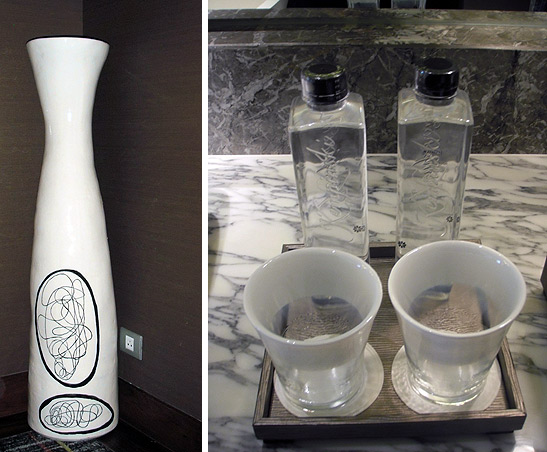 urn and bottled water at the Siam Kempinski