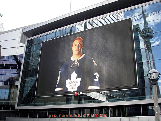 street view of giant screen outside the Air Canada Centre