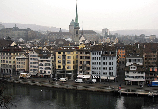 Old Town Zurich and Limmat River front