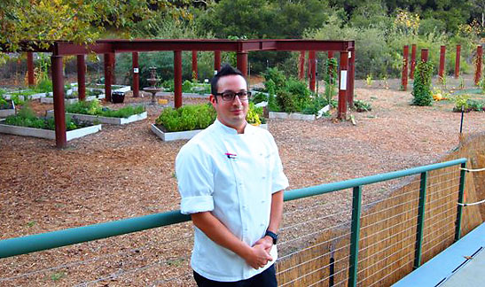 Chef Robert Trestor and his personal garden at the Gardens of Avila Restaurant