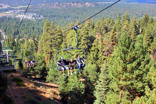 visitors riding the Scenic Sky Chair