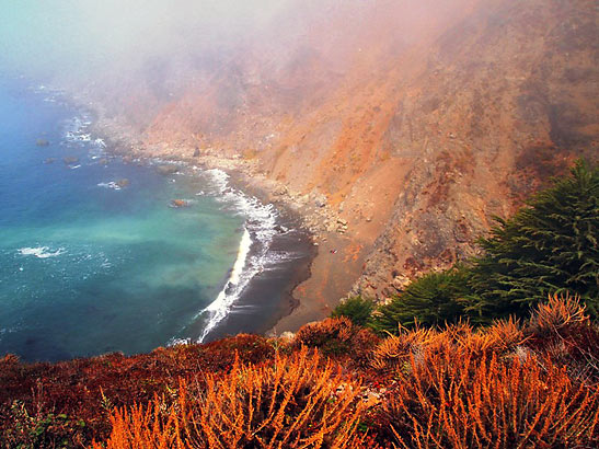 view of the Central California coast from Ragged Point