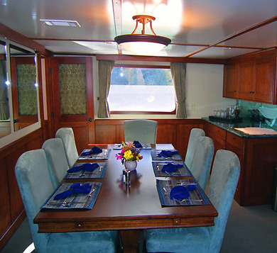 dining room on board the Safari Spirit