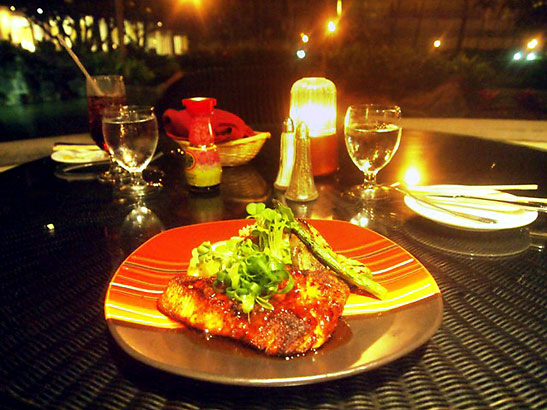 a plate pof the Opah fish at the Kauai Beach Resort's Naupaka Terraces