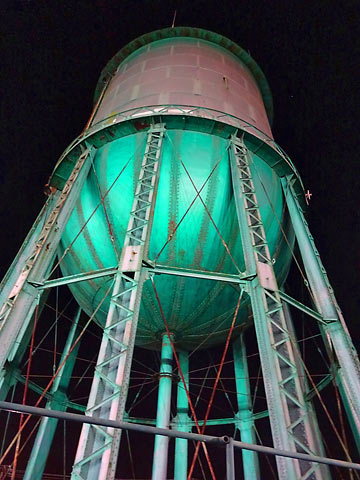 water tower above a soccer field, North Park
