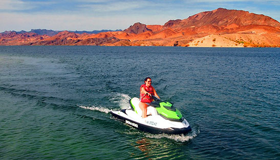 jet skiier exploring Lake Mohave