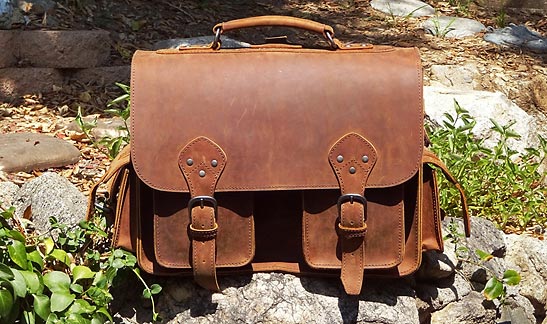 the Leather Briefcase Gear Bag by LederMann
