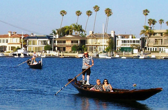 gondolas from the Gondola Getaway company at the Long Beach waterfront