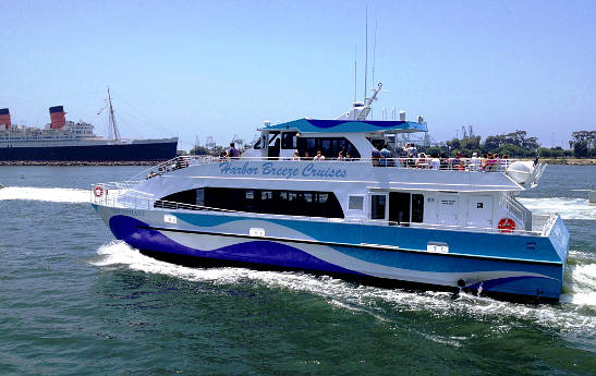 the 150-passenger MV Triumphant catamaran off the coast of Long Beach