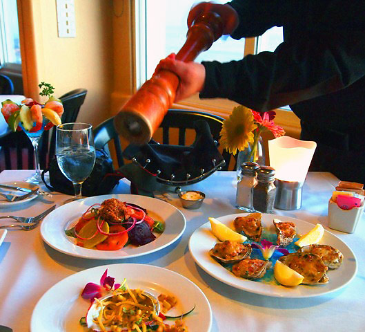creative seafood dishes and local wine at the Sea Venture Restaurant, Sea Venture Resort