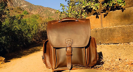 squared backpack from Saddleback Leather