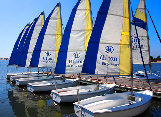 kayaks at a dock, Hilton San Diego Resort and Spa