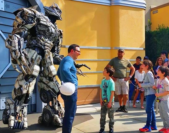 youngsters interacting with a Transformer