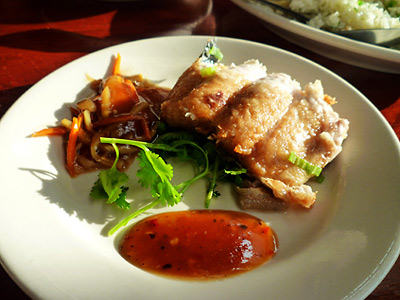 a catfish dish at the Typhoon Restaurant