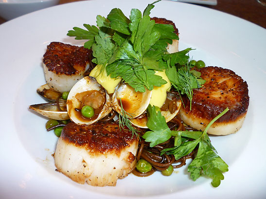 Scallops at Thomas Hill Organics, Paso Robles