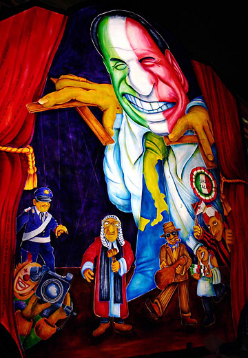 Berlusconi's image at a carnival in Basel, Switzerland