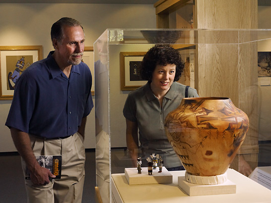 couple observing some of the artifacts at the Museum of Northern Arizona