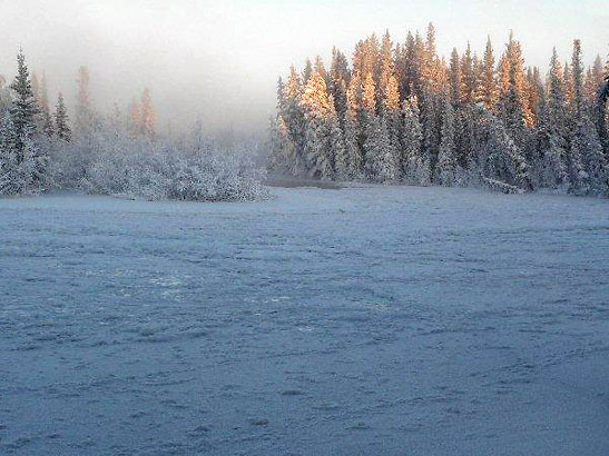 snow closing up the Delta Clearwater River, second picture