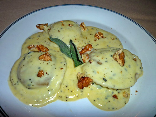 pumpkin ravioli at La Dolce Vita, Oxnard