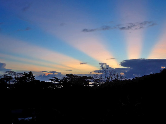 sunrise in Bocas del Toro over the Caribbean Sea