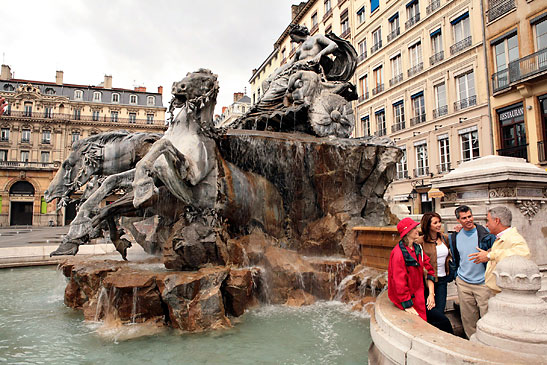 the Bartholdi Fountain in Lyon