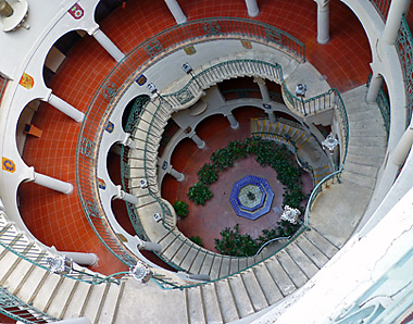 looking down at a stairwell, The Mission Inn Hotel, Riverside