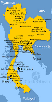 map of Thailand