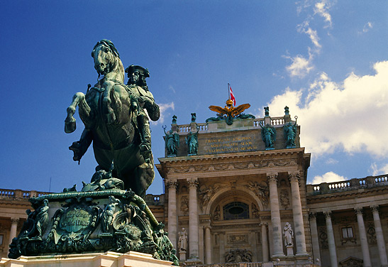 the monument of Prince Eugene of Savoy at Vienna's Heroes Square