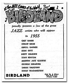 Birdland flyer, 1955