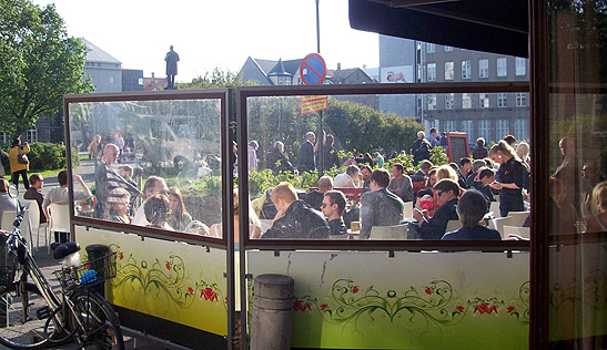 dining outside in Reykjavik, Iceland