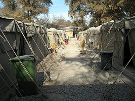 tent quarters at Camp Hughie