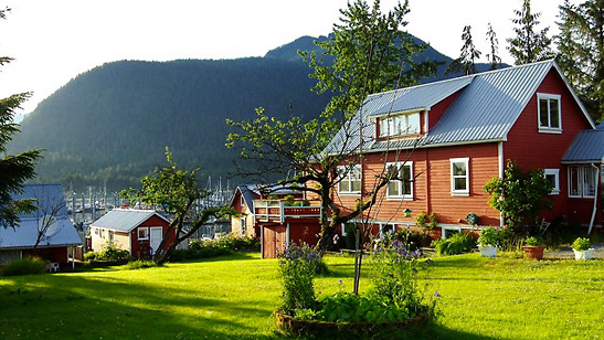 houses in Petersburg, one of the short-day excursions on the Alaska Marine Highway