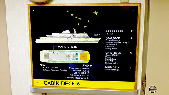 map of a ship on the Alaska Marine Highway