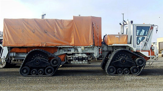 snow vehicle used for work on the tundra