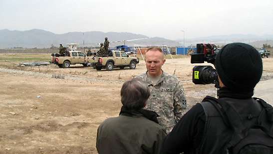 NBC crew interviewing General George
