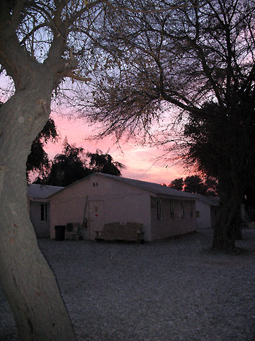 US Army barracks, Camp Hughie at dawn