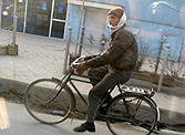 a biker in Kabul