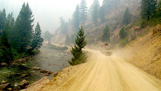 driving through the backburn to Atlanta, Idaho