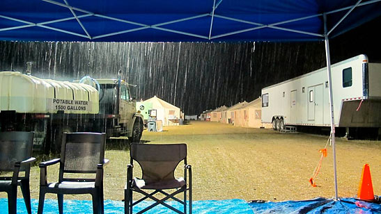 thunderstorm at fire camp, Atlanta, Idaho