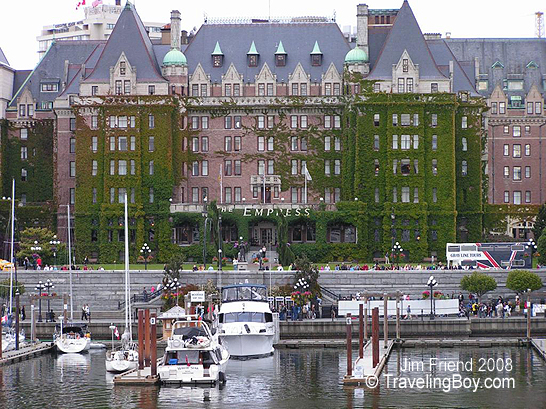 view of the Empress Hotel from the harbor