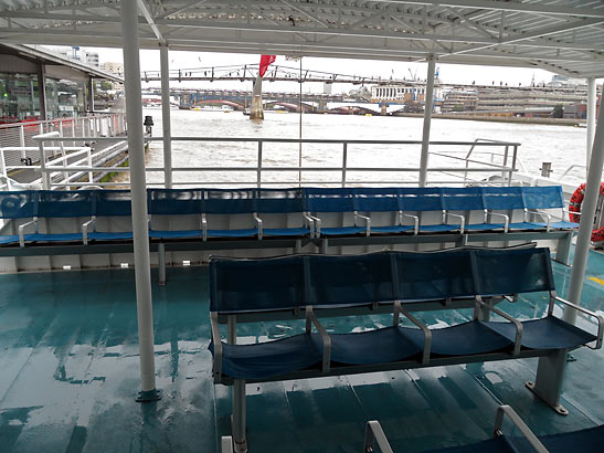 boarding area of a 'mini pier' on the route of the Thames Clipper