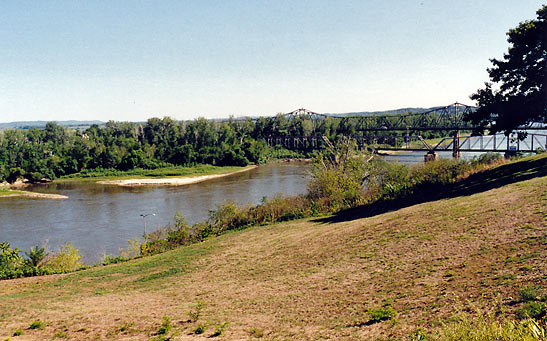 view of the Missouri River from Ameila Earhart's bedroom