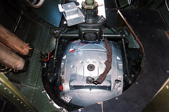 interior of a ball turret, B17