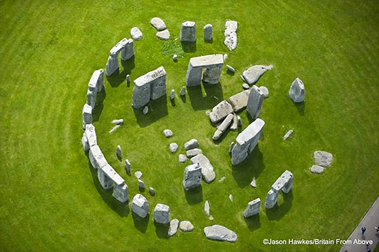 aerial shot of Stonehenge