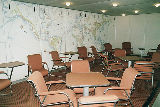 reconstructed lounge of the Hindenburg