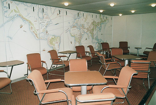 reconstructed lounge of the Hindenburg