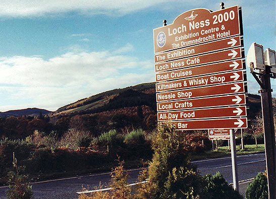 informative sign by the road at Loch Ness